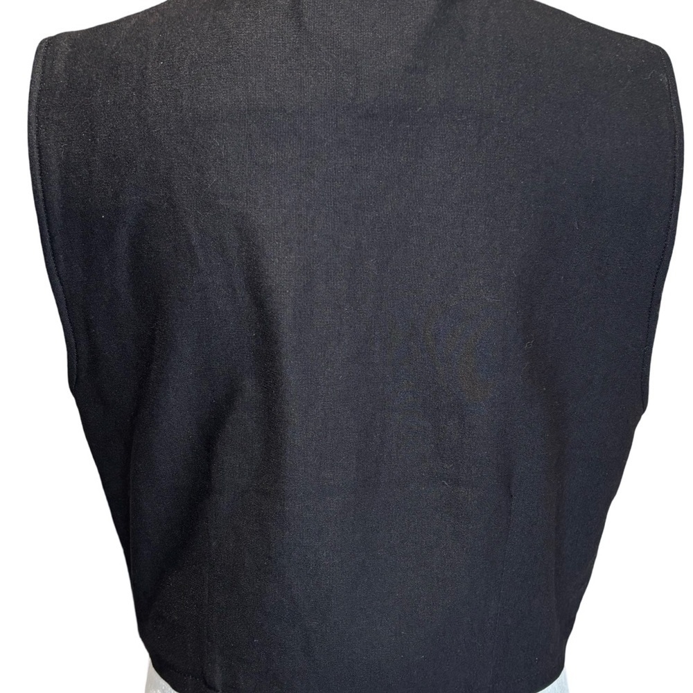 Cropped Leather Biker/Grunge Vest By Jennifer Moore - Color Black - Picture 2 of 3